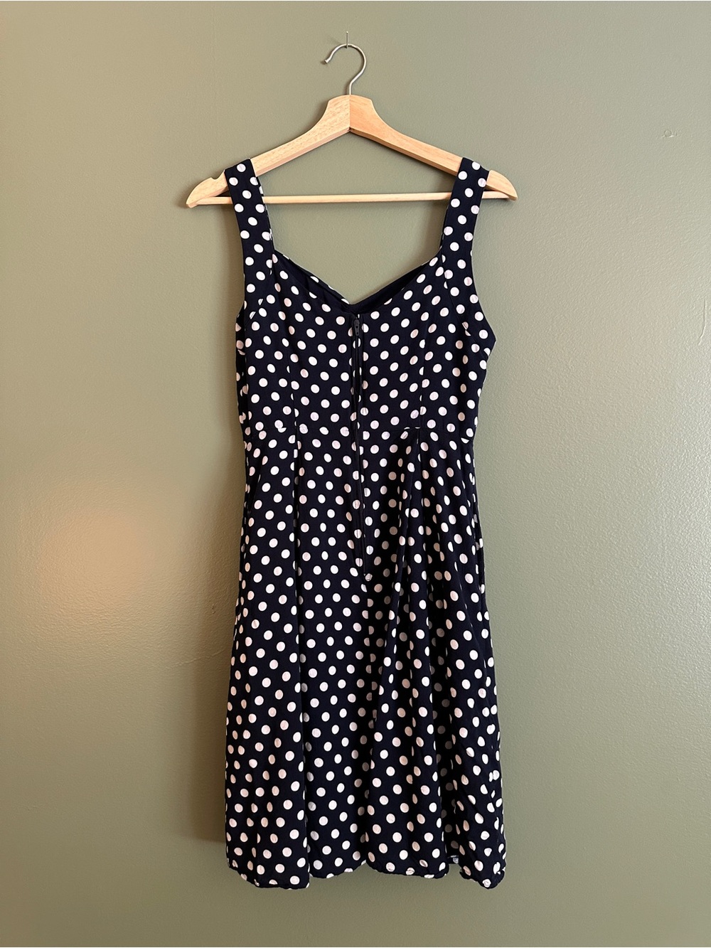 ModCloth Navy and White Polka Dot Midi Dress - Picture 3 of 4